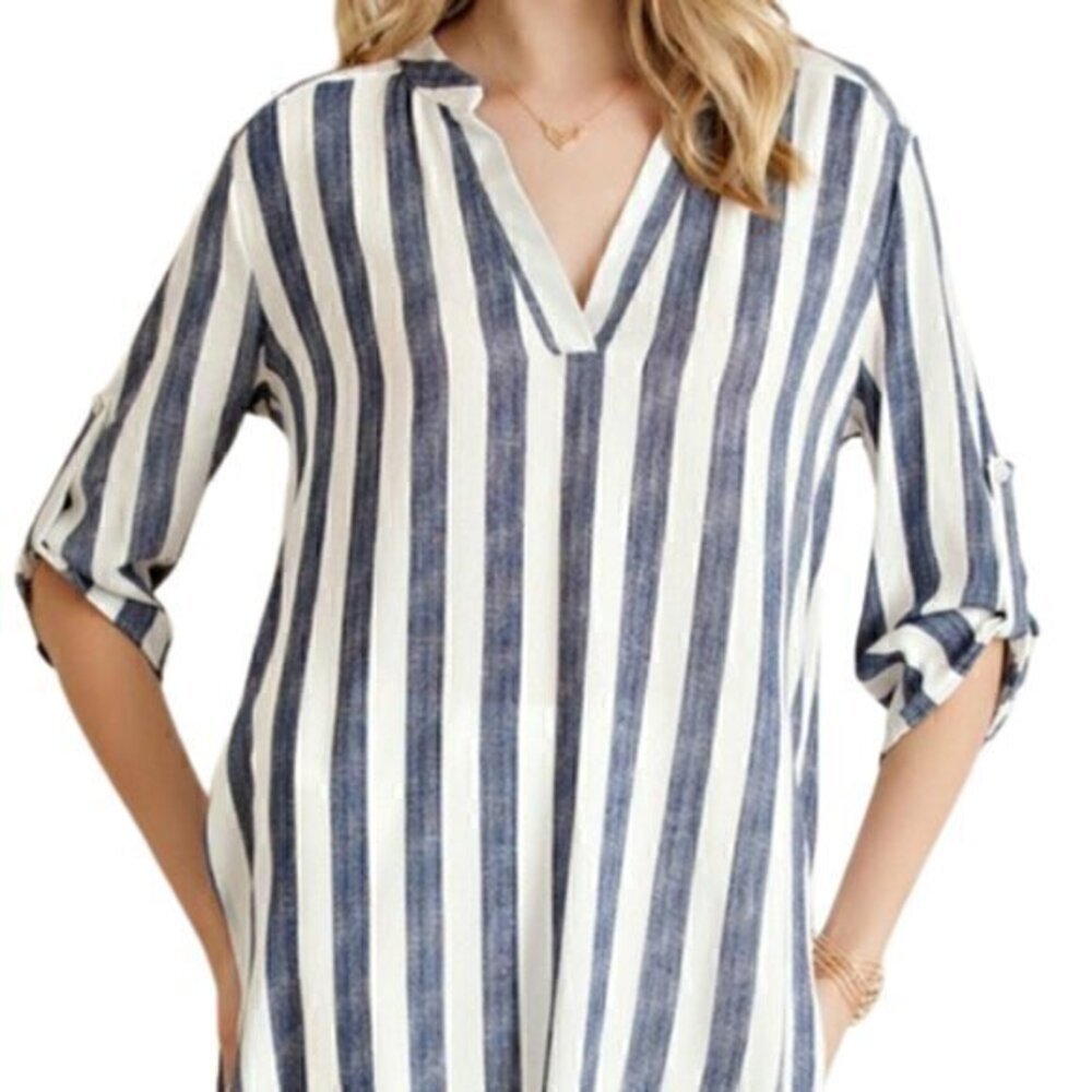 [Entro] V-neck 3/4 Sleeve Tunic- Size S